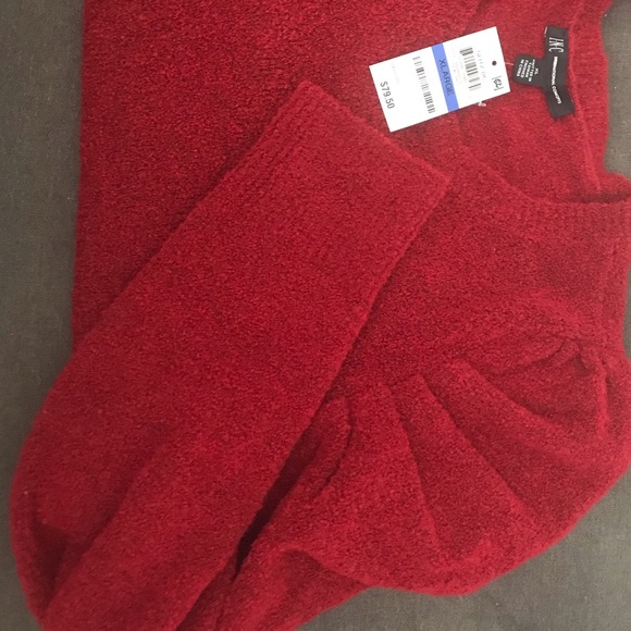 INC International Concepts NWT Puffy Sleeve Glitz DC Sweater in Real Red Size XL - Picture 9 of 11